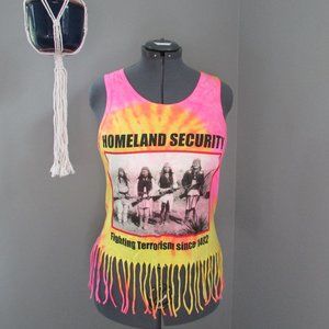 3/$10 "Homeland Security"  Tie Dye Tank Top